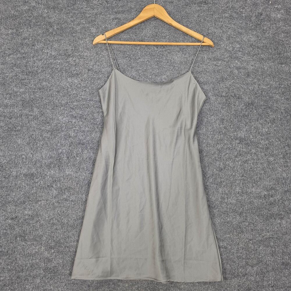 J.Crew Dress 4 Satin Slip Mini Gray Strappy Scoop Neck Minimalist Chic Feminine